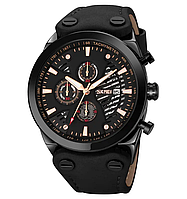 Мужские классические наручные часы Skmei 9282 (Черные с черным дисплеем) e11p10