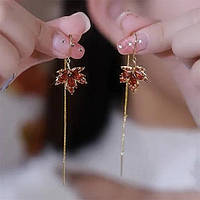 Серьги Liresmina Jewelry модные золотистые серьги с камнями Киевский Янтарный Клен серьги протяжки