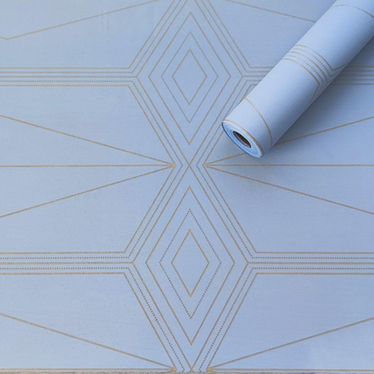 Самоклейна плівка 0,45х10м х 0,07 мм Блакитна із золотом SW-00001218