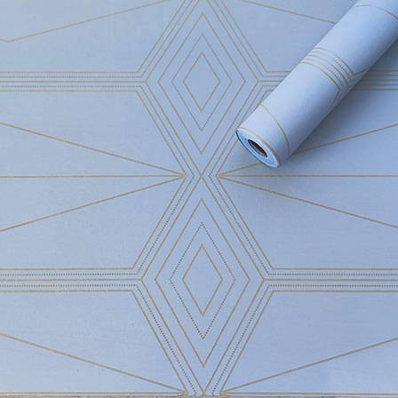 Самоклейна плівка 0,45х10м х 0,07 мм Блакитна із золотом SW-00001218, фото 1