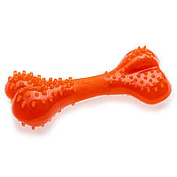 Игрушка для собак Comfy Кость с выступами 8,5 см (резина, цвет: оранжевый) d