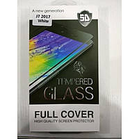 Панель передняя 5D GLASS J7 2017 White black gold на экран для samsung Защитное стекло телефона самсунг d