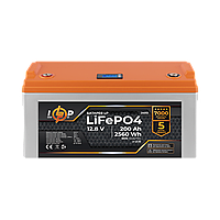 Акумулятор LP LiFePO4 12,8V - 200 Ah (2560Wh) (BMS 150A/75А) пластик LCD для ДБЖ l