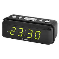 Электронные цифровые часы VST-738, с будильником, зелёная подсветка