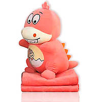 Игрушка подушка Дракоша с пледом Colorful Home, Розовый, 100х180