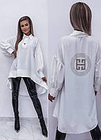Туника-рубашка женская удлиненная сзади софт 42-44, 46-48 (2цв) "AFINA" от прямого поставщика