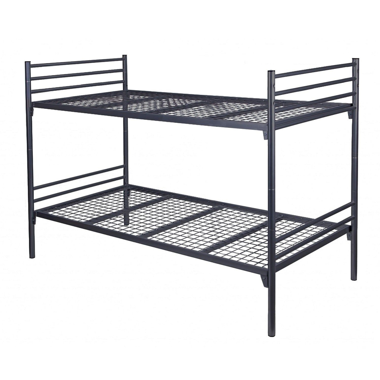 Ліжко двоярусне металеве AMF-1 без огорожi чорне 90х200 см (AMF-ТМ)