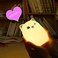 Светодиодный ночник "Котенок" Light Cat Silicone Lamp с подсветкой RGB