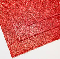Фоаміран глітерний червоний мерехтливий жовтим 2 мм 50*50 см