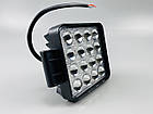 Додаткова світлодіодна фара LED квадратна 48W 16 ламп, автомобільна робоча фара, фото 3