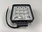 Додаткова світлодіодна фара LED квадратна 48W 16 ламп, автомобільна робоча фара, фото 7