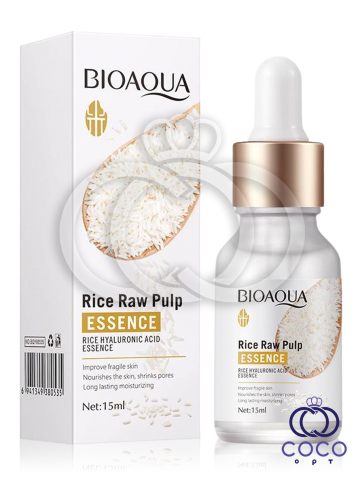 Сироватка для обличчя антивікова з екстрактом рису та гіалуроновою кислотою Bioaqua Rice Raw Pulp Essense, фото 1