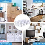 Набір телескопічних розсувних роздільників у тумбочку. Комплект перегородок у комод, ящик 2 шт , Прозорий, фото 8