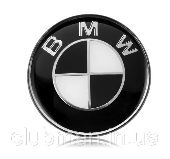Емблема (значок) в кермо BMW (БМВ) - Чорно-Біла 45 мм