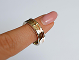 Срібна обручка з золотими вставками, фото 2