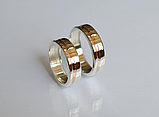 Срібна обручка з золотими вставками, фото 4