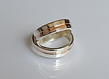 Срібна обручка з золотими вставками, фото 5