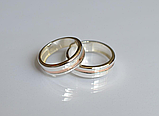 Срібна обручка з золотими вставками, фото 6
