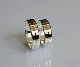 Срібна обручка з золотими вставками, фото 8