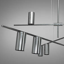 Люстра Loft хром на штанзі 6 ламп GU10, фото 3