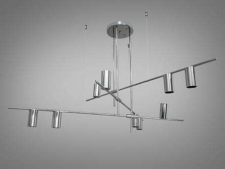 Люстра Loft хром на штанзі 6 ламп GU10, фото 1