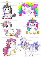 Вафельна картинка №9 Єдиноріг фотодрук на торт єдиноріжки єдинороги