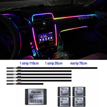 Підсвітка панелі амбієнт Ambient light RGB 6 в 1