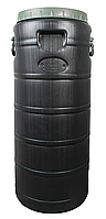 Бочка пластиковая техническая черная высокая бидон 60л широкая горловина емкость для воды