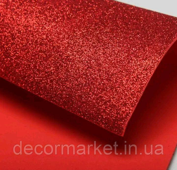 Фоміран глітерний червоний 2 мм рулонний, фото 1