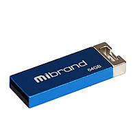 USB Флешка на 64 Гб | Флеш-накопичувач Mibrand USB2.0 Сhameleon 64GB Blue | Флешка-брелок