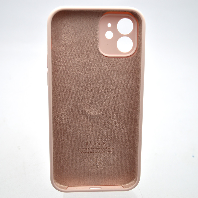 Силіконовий Силіконовий чохол накладка Silicon Case Full Camera для iPhone 12 Gray Pink, фото 2