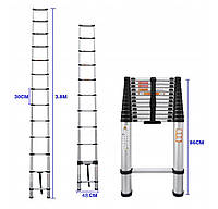 Телескопическая складная лестница DayPlus 3,8м / Телескопічна складна драбина 3,8 м