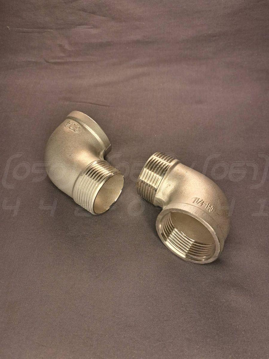 Косинець різьбовий нержавіючий DN32 (1"1/4) ВР/ЗР BSPP, н/ж сталь AISI304, 90°, Class 150, ISO 4144, фото 1