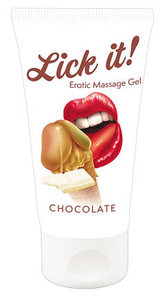 2в1 лубрикант і масажна олія Lick It!, Chocolate, 50 мл, фото 1