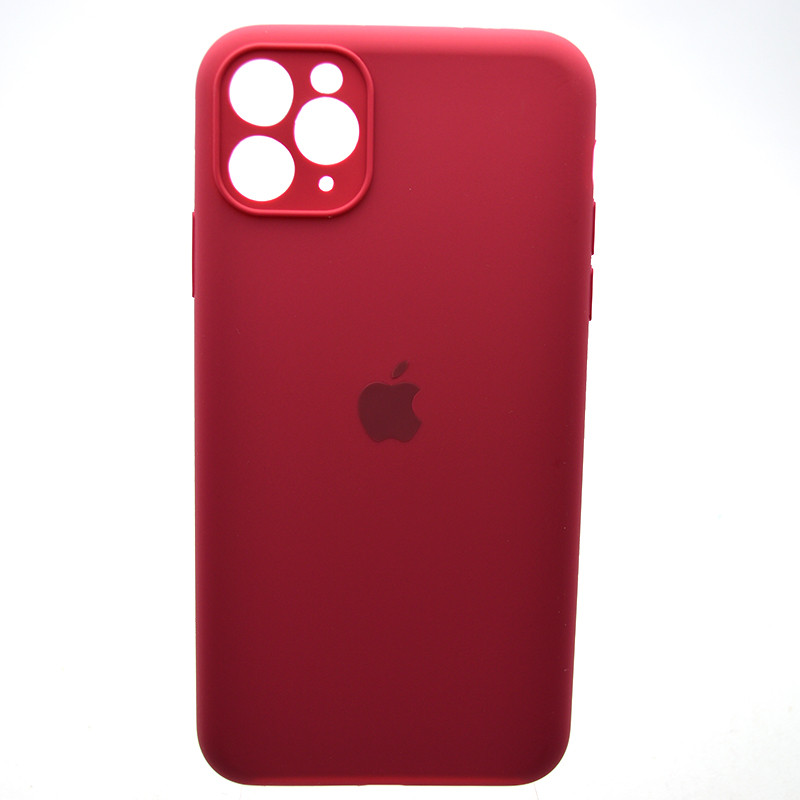 Силіконовий чохол накладка Silicon Case Full Camera для iPhone 11 Pro Max Rose Red, фото 1