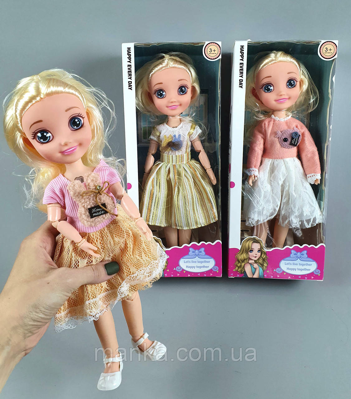 Лялька муз. арт. 202112C8/C10/C11 батар. микс 3 вида короб. 13*6*32см, фото 1