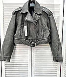 Жіноча укорочена косуха куртка у вінтажному стилі, фото 6