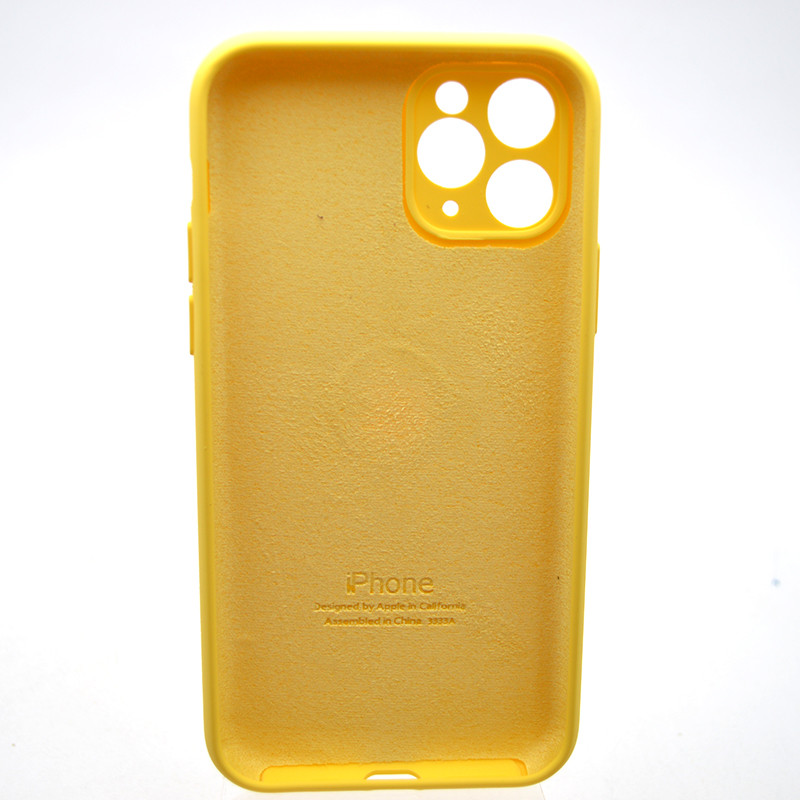 Силіконовий чохол накладка Silicon Case Full Camera для iPhone 11 Pro Max Yellow, фото 2