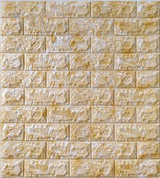 Самоклеюча 3D панель 770*700*6 мм мармур світло жовтий