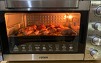 Духовка електрична 2200 вт настільна з грилем та конвекцією ROTEX ROT452-CB Піч для кухні 45 л