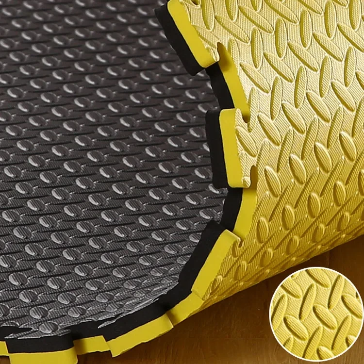 Мат татамі ластівчин хвіст WCG EVA 1000х1000х30мм Мат-пазл чорно-жовтий, фото 1