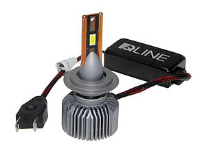 Світлодіодні LED лед лампи QLINE ULTRA +200% цоколь H7 110Вт 24В 6000К для лінз, лінзованої оптики, фото 4