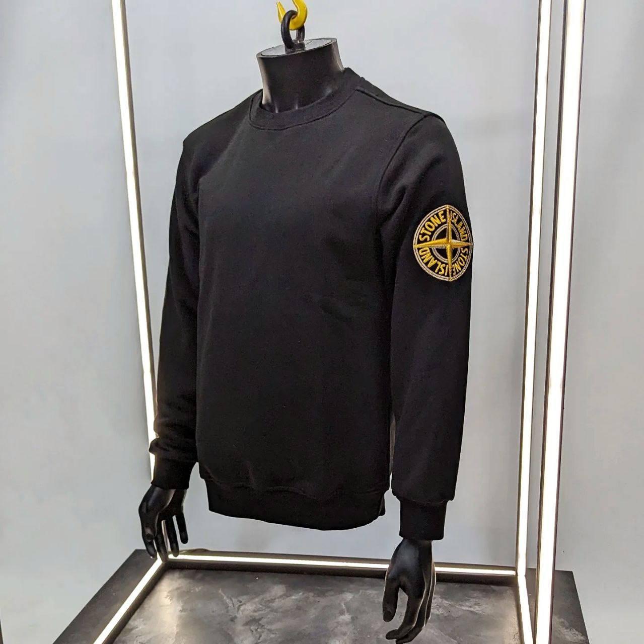 Чоловіча кофта світшот Stone Island CK6792 чорна S, фото 1