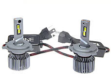 Світлодіодні LED лед лампи QLINE ULTRA +200% цоколь H4 110W/комплект, світло 6000К, 24V для вантажівок, фото 3