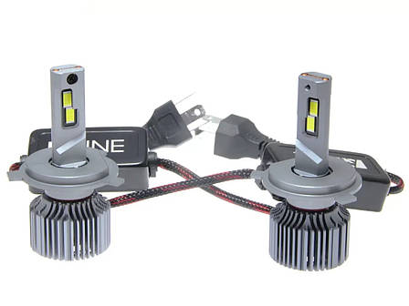 Світлодіодні LED лед лампи QLINE ULTRA +200% цоколь H4 (ближнє + дальнє світло) 110W/комплект, світло 6000К, 12V, фото 1