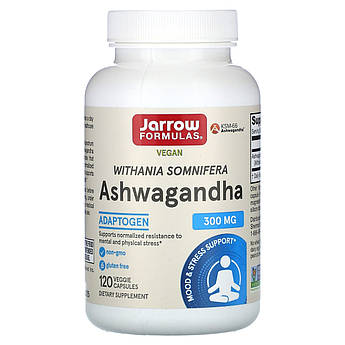 Jarrow Formulas, Ашваганда, Ashwagandha, 300 мг, 120 рослинних капсул
