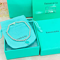 Серебряный браслет Tiffany & Co с мятным сердцем