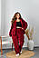 Махрова піжама бордова Домашній теплий костюм Великого розміру, фото 4