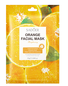 Sadoer маска тканевая д/лицо увлажняющая Апельсин Fresh fruit extract, 25г