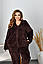 Махрова піжама шоколадна Домашній теплий костюм Великого розміру, фото 3